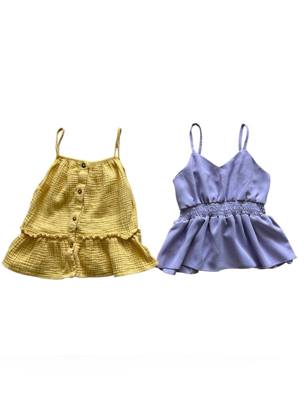 Cat & Jack SHEIN Toddler Girls 5T Tank Top Bundle Yellow Lavender Peplum